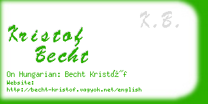 kristof becht business card